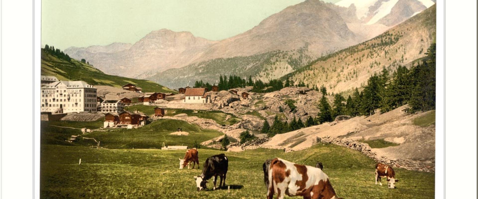 Saas Fee a landscape Valais Alps of Switzerland
